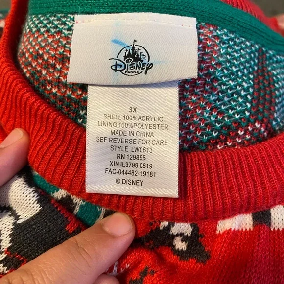 Disney Red and Green Holiday Sweater - Picture 3 of 4